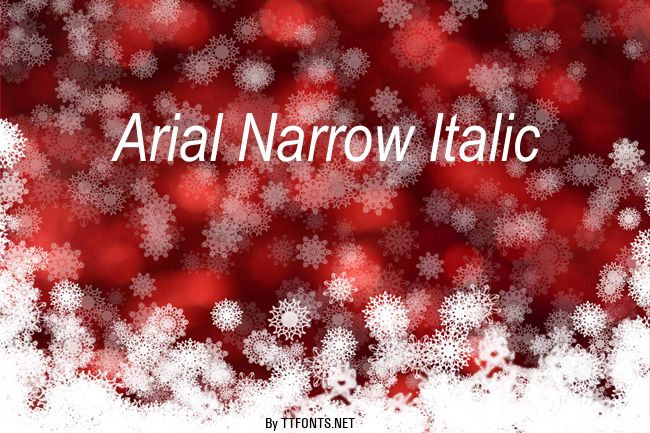 Arial Narrow Italic example